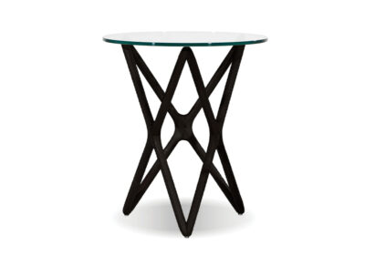 Qusim Espresso Side Table Tall