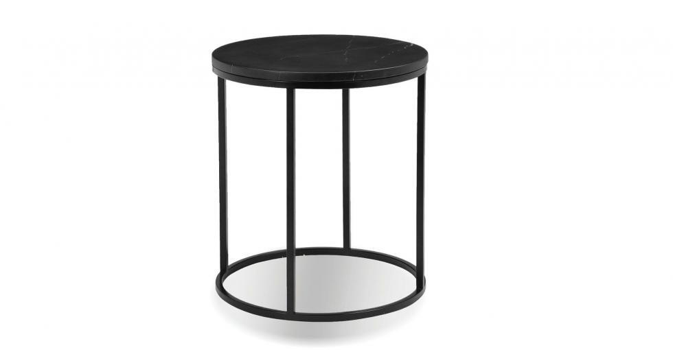 black marble round side table