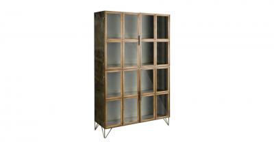 glass and wood doors cabinet