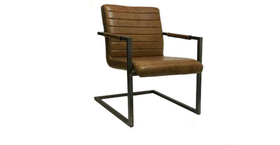 whisky leather metal arm chair