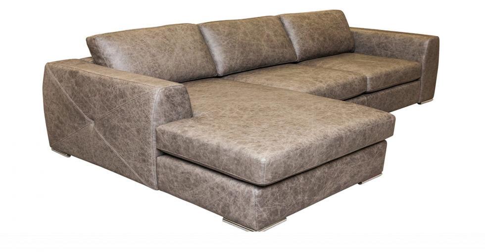 Grey Leather Sectional