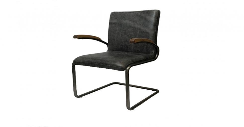 slate leather dining chair