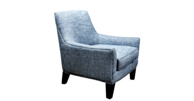 blue fabric accent chair