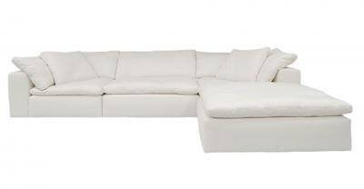 modular sectional with down seats and backs