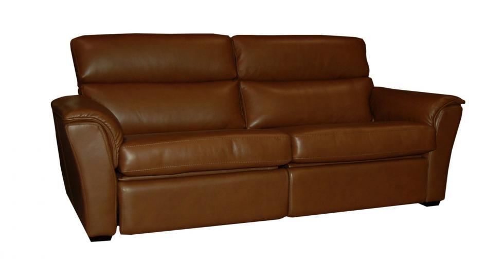 Brown Leather Recliner Condo Sofa