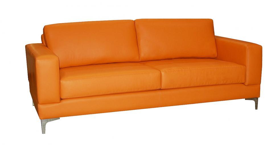 Courtney Orange Leather Sofa