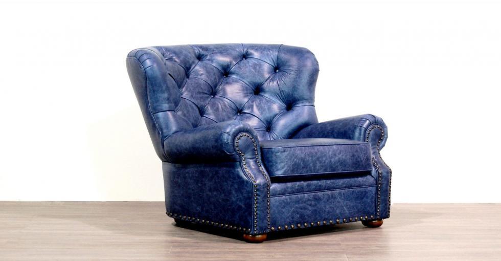 back tufted leather chair
