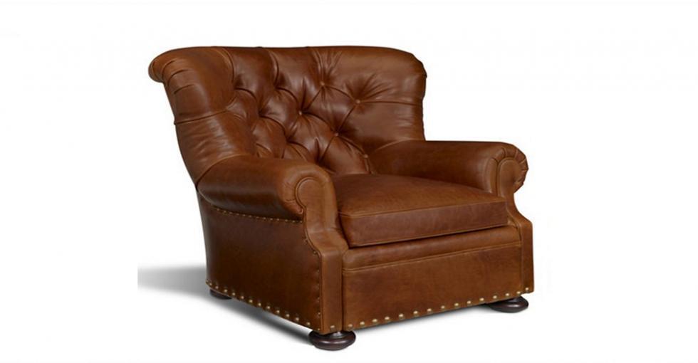 back tufted leather chair