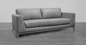 sofa with chrome base
