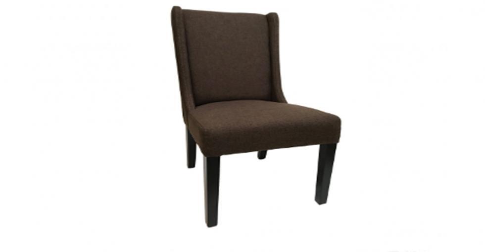 chocolate fabric plain back dining chair