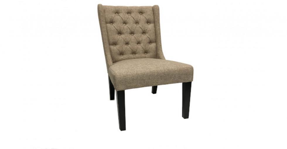 oatmeal fabric tufted dining chair