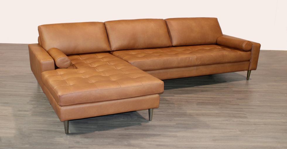 tufteds seating on leather sectional