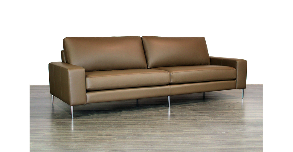 leather sofa with stiletto legs