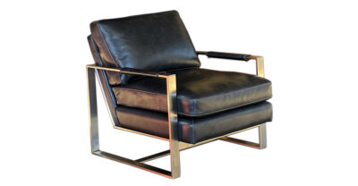 leather chair with metal base