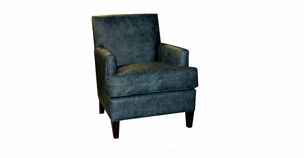 blue leather accent chair