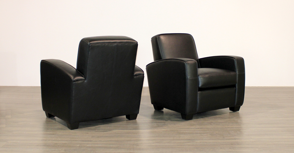 Stella leather chairs back and front view
