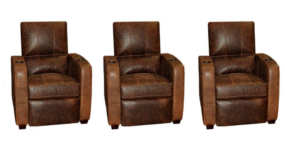 Brown Leather Single Theatre Seating Chair