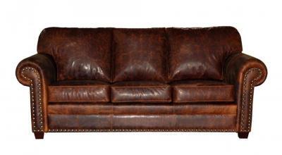 leather sofa with nailheads