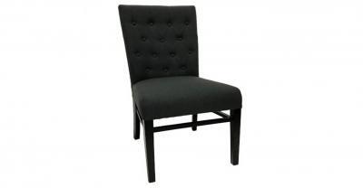 slate fabric tufted back dining chair