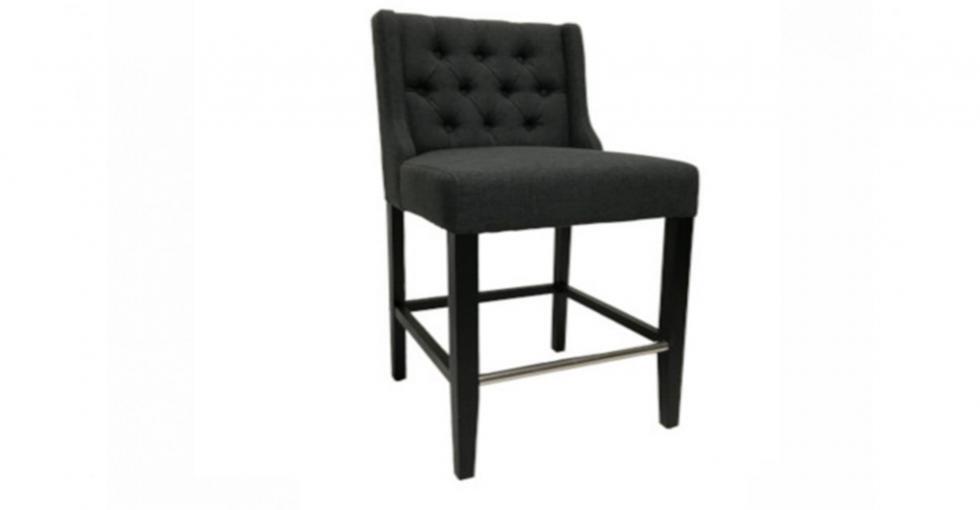 charcoal fabric tufted counter stool