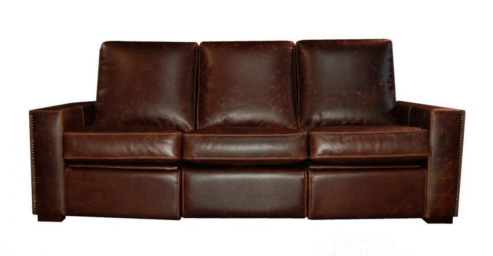 Brown Leather Recliner Sofa