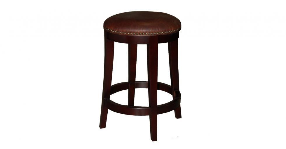 wood frame leather bar counter stool