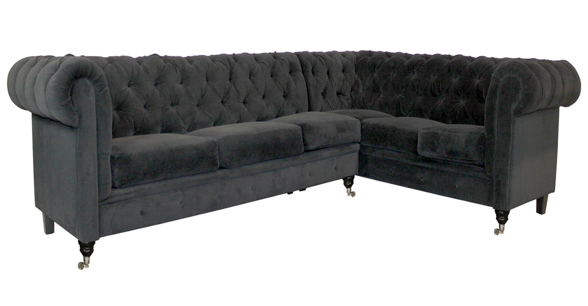 Champagne Tufted Leather Sectional | Raw Home Furnishings by Rawhide