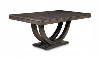 wood dining table with pedestal base