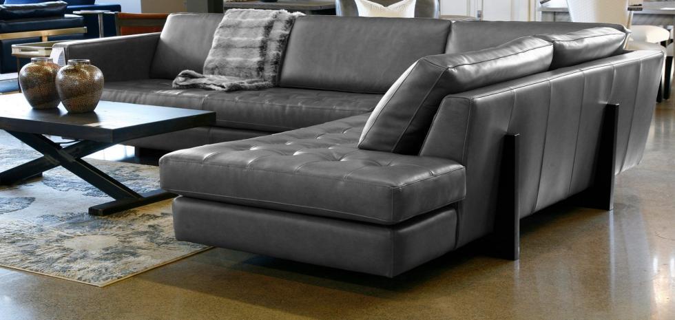 Maddox Leather Tufted Sectional Raw, Leather Tufted Sectional