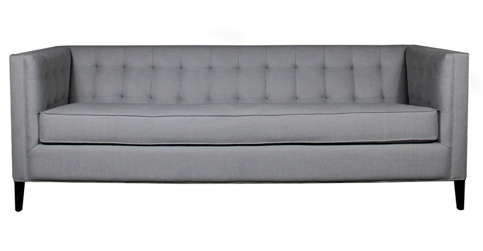 sofa with box tufted back and arms